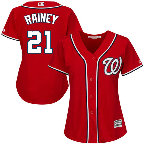Nationals #21 Tanner Rainey Red Alternate Women's Stitched MLB Jersey